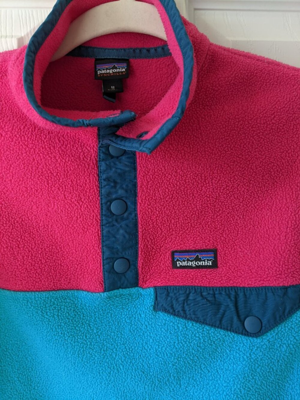 Vintage Patagonia Synchilla Snap-T Fleece – Girls M (10) – Pink & Teal - Picture 2 of 3